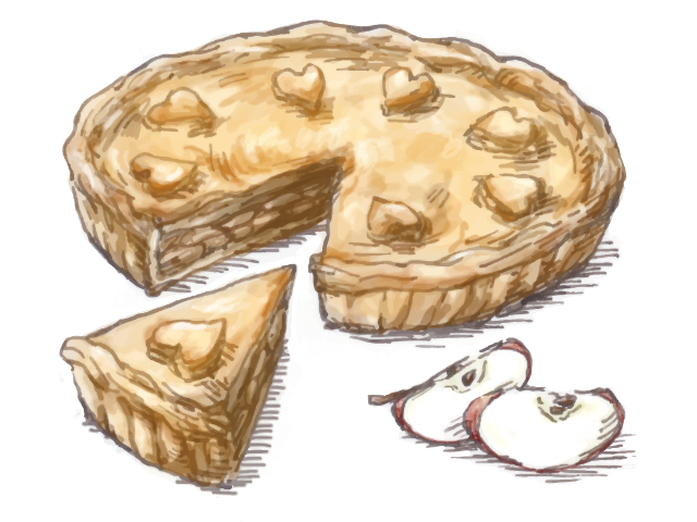 Piggies cafeのapple pieのイラストレーション